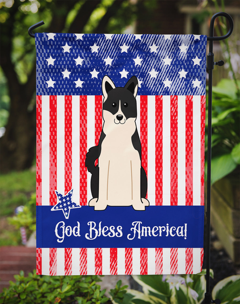 Patriotic USA Russo-European Laika Spitz Garden Flag Mailbox Decorative Yard Banner Outside Patio Artwork for Flower Beds, Garden Size, Multicolor