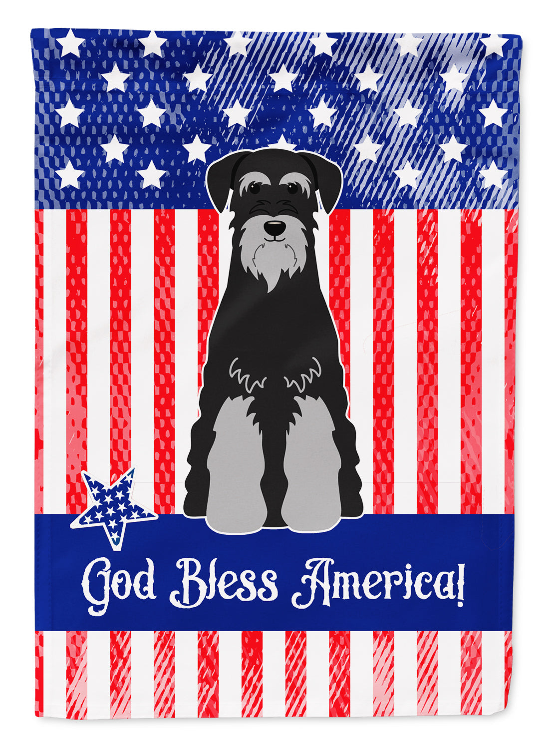 Patriotic USA Standard Schnauzer Black Grey Garden Flag Mailbox Decorative Yard Banner Outside Patio Artwork for Flower Beds, Garden Size, Multicolor