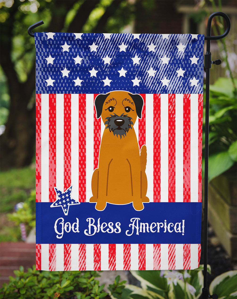 Patriotic USA Border Terrier Garden Flag Mailbox Decorative Yard Banner Outside Patio Artwork for Flower Beds, Garden Size, Multicolor