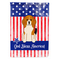 Patriotic USA Beagle Tricolor House Flag 28x40 Porch Sleeve Pole Decorative Outside Yard Banner Artwork Wall Hanging, Polyester