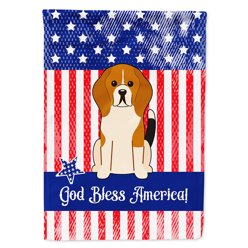 Patriotic USA Beagle Tricolor House Flag 28x40 Porch Sleeve Pole Decorative Outside Yard Banner Artwork Wall Hanging, Polyester