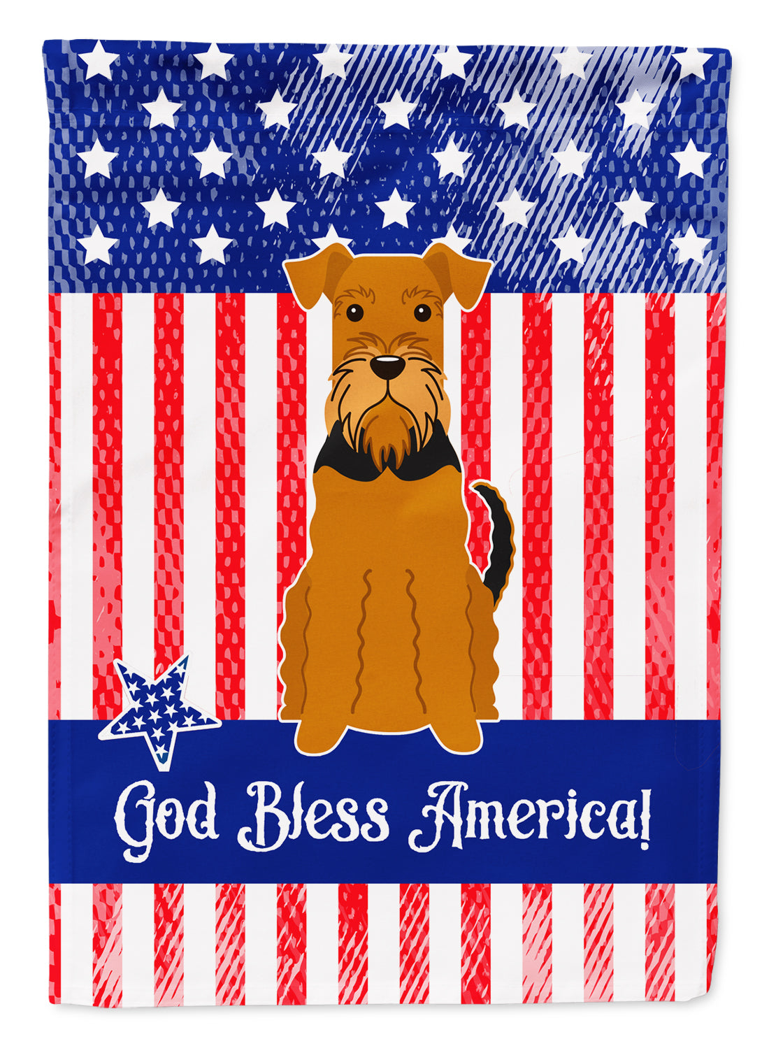 Patriotic USA Airedale Garden Flag Mailbox Decorative Yard Banner Outside Patio Artwork for Flower Beds, Garden Size, Multicolor
