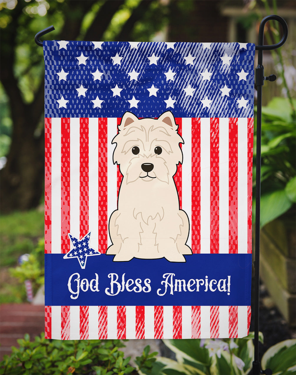 Patriotic USA Westie Garden Flag Mailbox Decorative Yard Banner Outside Patio Artwork for Flower Beds, Garden Size, Multicolor