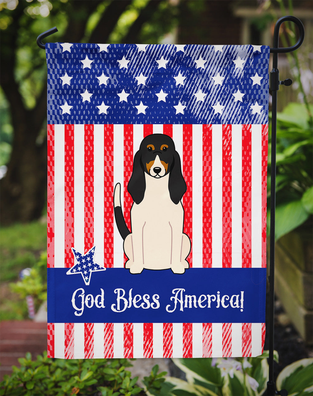 Patriotic USA Swiss Hound Garden Flag Mailbox Decorative Yard Banner Outside Patio Artwork for Flower Beds, Garden Size, Multicolor