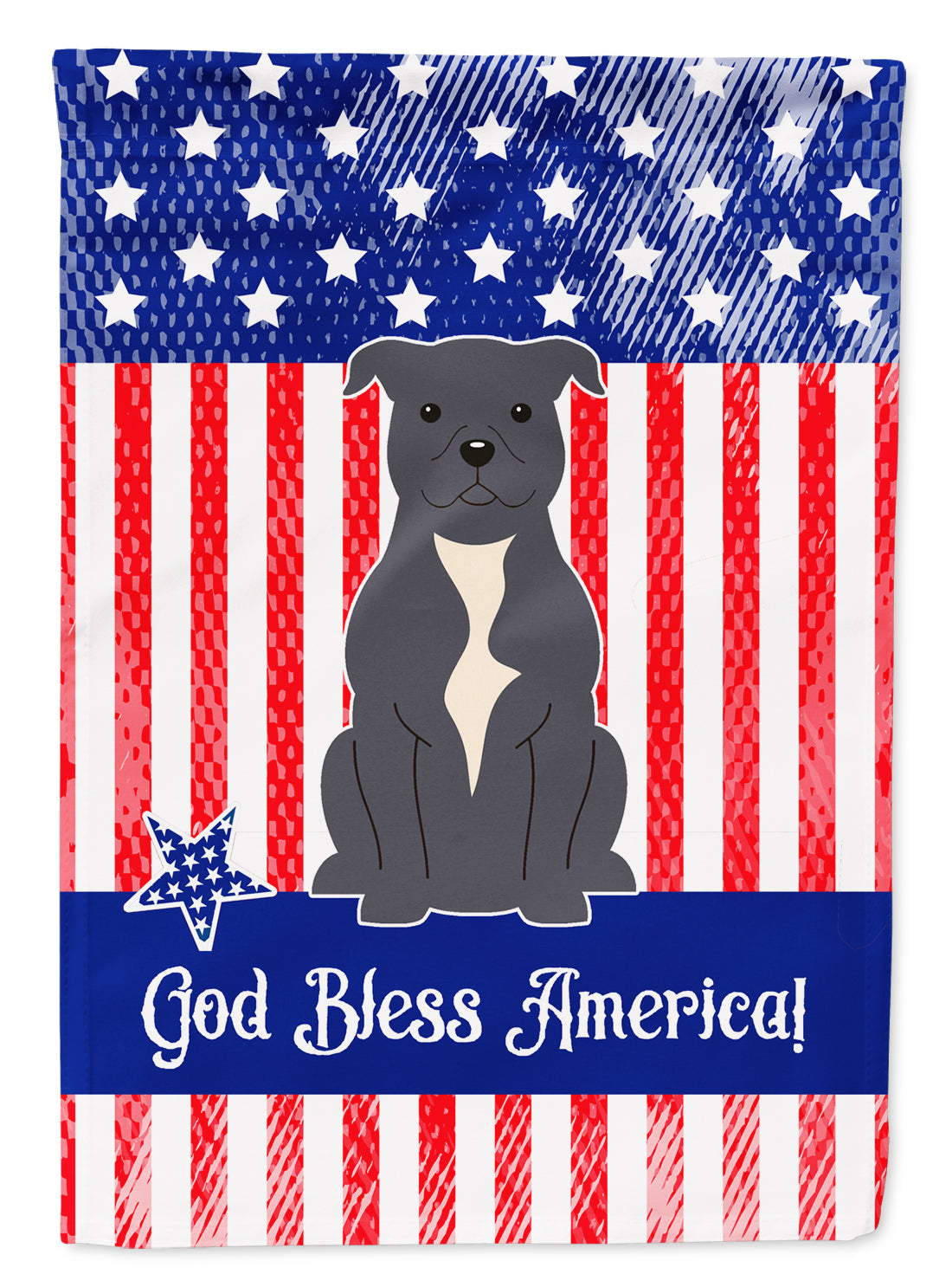 Patriotic USA Staffordshire Bull Terrier Blue Garden Flag Mailbox Decorative Yard Banner Outside Patio Artwork for Flower Beds, Garden Size, Multicolor