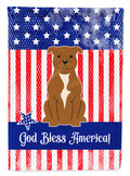 Patriotic USA Staffordshire Bull Terrier Brown Garden Flag Mailbox Decorative Yard Banner Outside Patio Artwork for Flower Beds, Garden Size, Multicolor