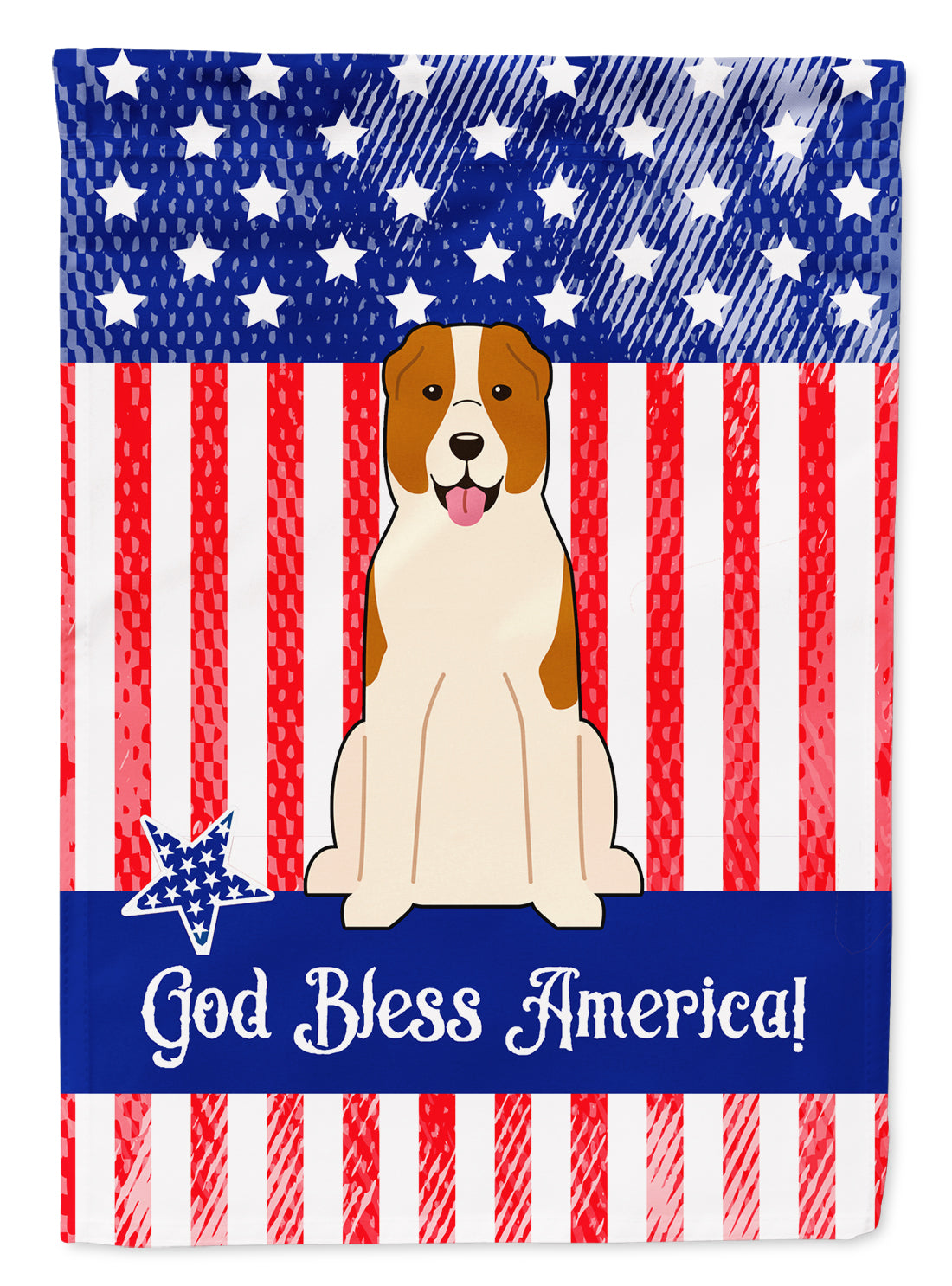 Patriotic USA Central Asian Shepherd Dog Garden Flag Mailbox Decorative Yard Banner Outside Patio Artwork for Flower Beds, Garden Size, Multicolor