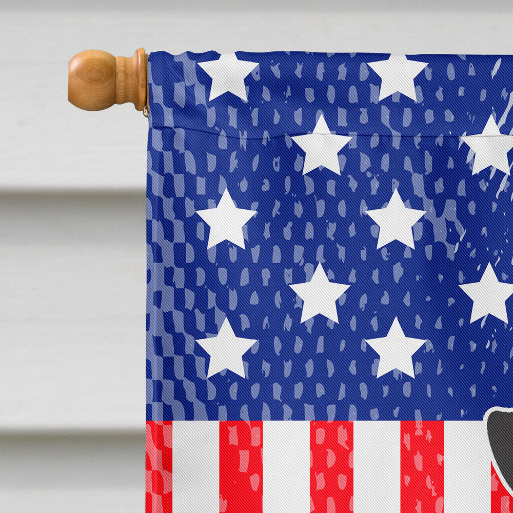 Patriotic USA Miniature Schnauzer Black House Flag 28x40 Porch Sleeve Pole Decorative Outside Yard Banner Artwork Wall Hanging, Polyester