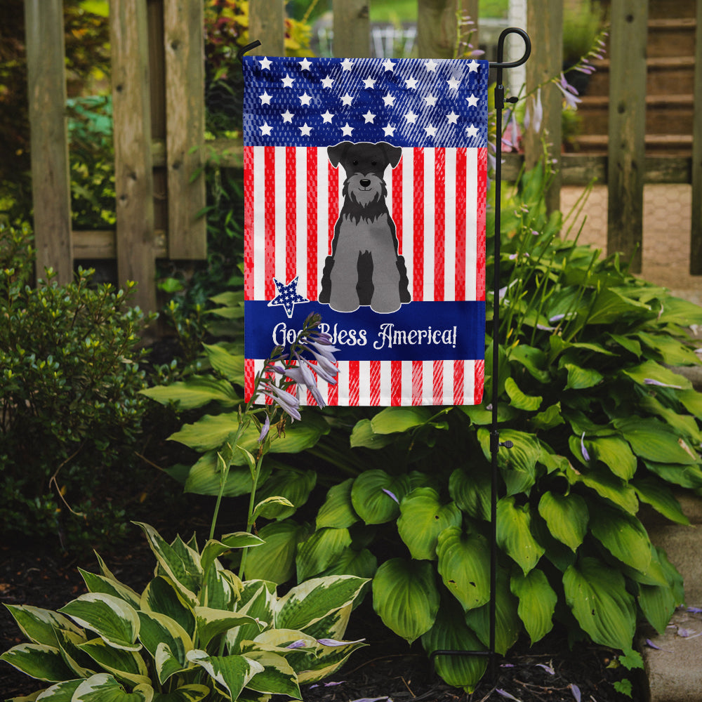 Patriotic USA Miniature Schnauzer Black Silver Garden Flag Mailbox Decorative Yard Banner Outside Patio Artwork for Flower Beds, Garden Size, Multicolor