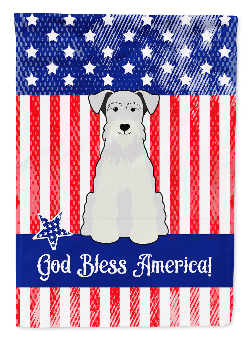 Patriotic USA Miniature Schnauzer White Garden Flag Mailbox Decorative Yard Banner Outside Patio Artwork for Flower Beds, Garden Size, Multicolor