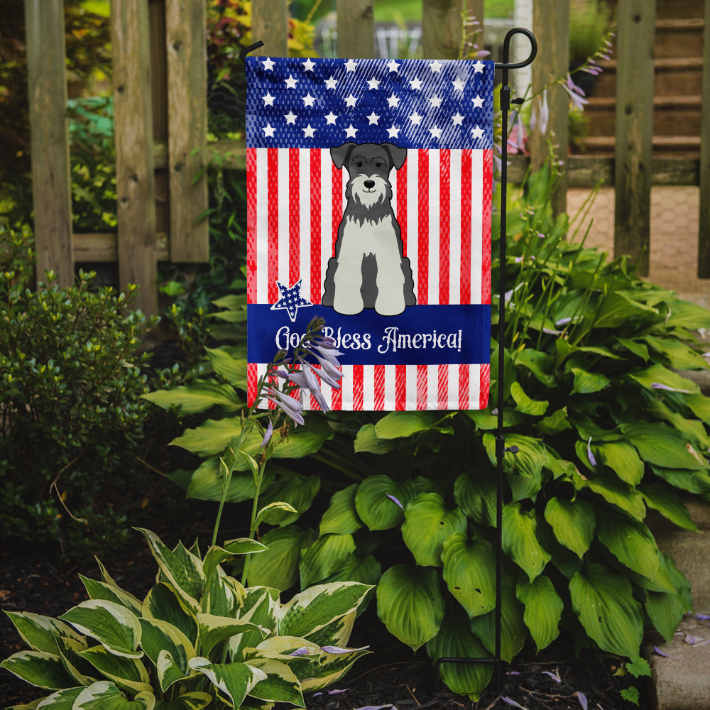 Patriotic USA Miniature Schnauzer Salt and Pepper Garden Flag Mailbox Decorative Yard Banner Outside Patio Artwork for Flower Beds, Garden Size, Multicolor