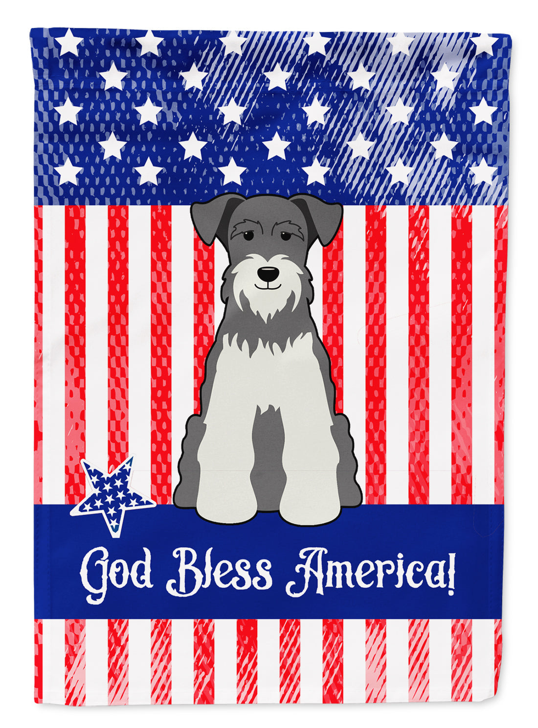 Patriotic USA Miniature Schnauzer Salt and Pepper Garden Flag Mailbox Decorative Yard Banner Outside Patio Artwork for Flower Beds, Garden Size, Multicolor