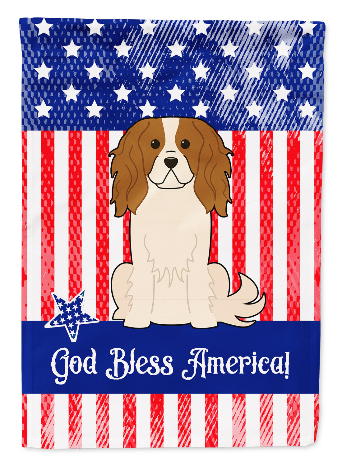 Patriotic USA Cavalier Spaniel Garden Flag Mailbox Decorative Yard Banner Outside Patio Artwork for Flower Beds, Garden Size, Multicolor