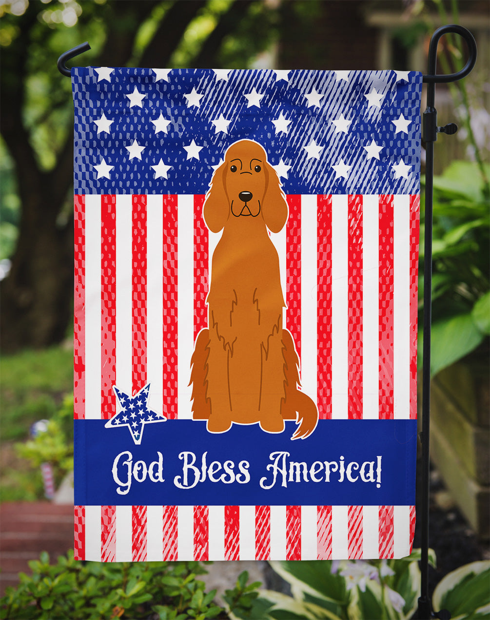 Patriotic USA Irish Setter Garden Flag Mailbox Decorative Yard Banner Outside Patio Artwork for Flower Beds, Garden Size, Multicolor