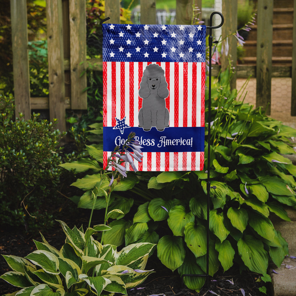 Patriotic USA Poodle Silver Garden Flag Mailbox Decorative Yard Banner Outside Patio Artwork for Flower Beds, Garden Size, Multicolor