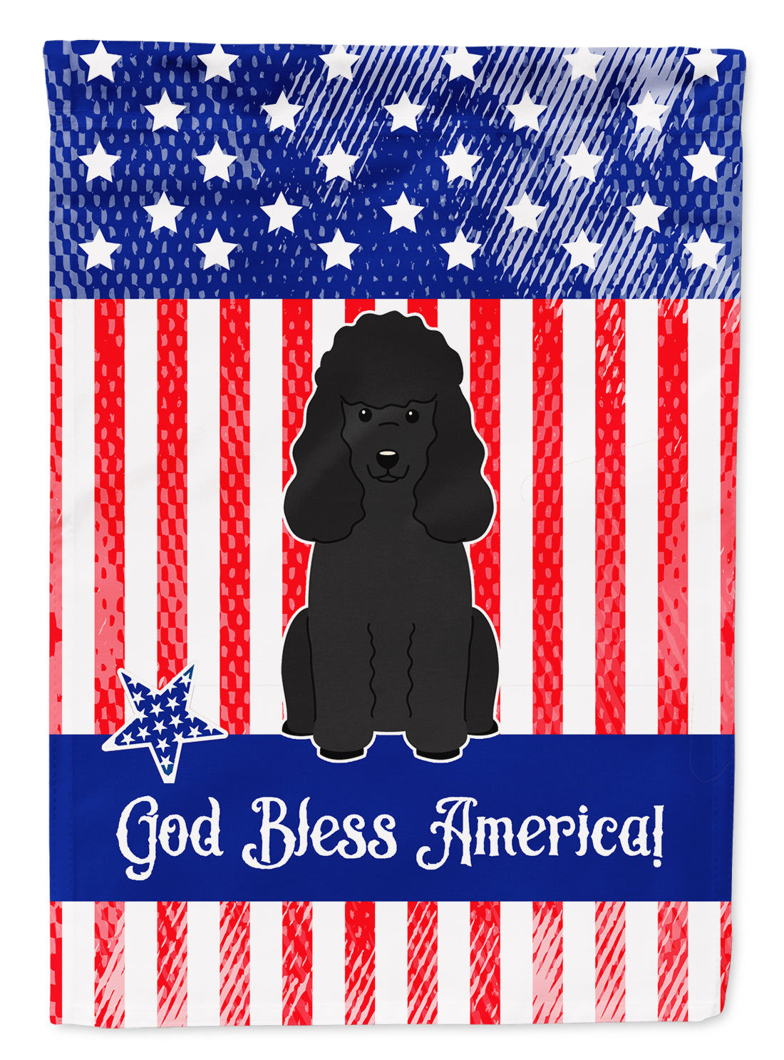Patriotic USA Poodle Black Garden Flag Mailbox Decorative Yard Banner Outside Patio Artwork for Flower Beds, Garden Size, Multicolor