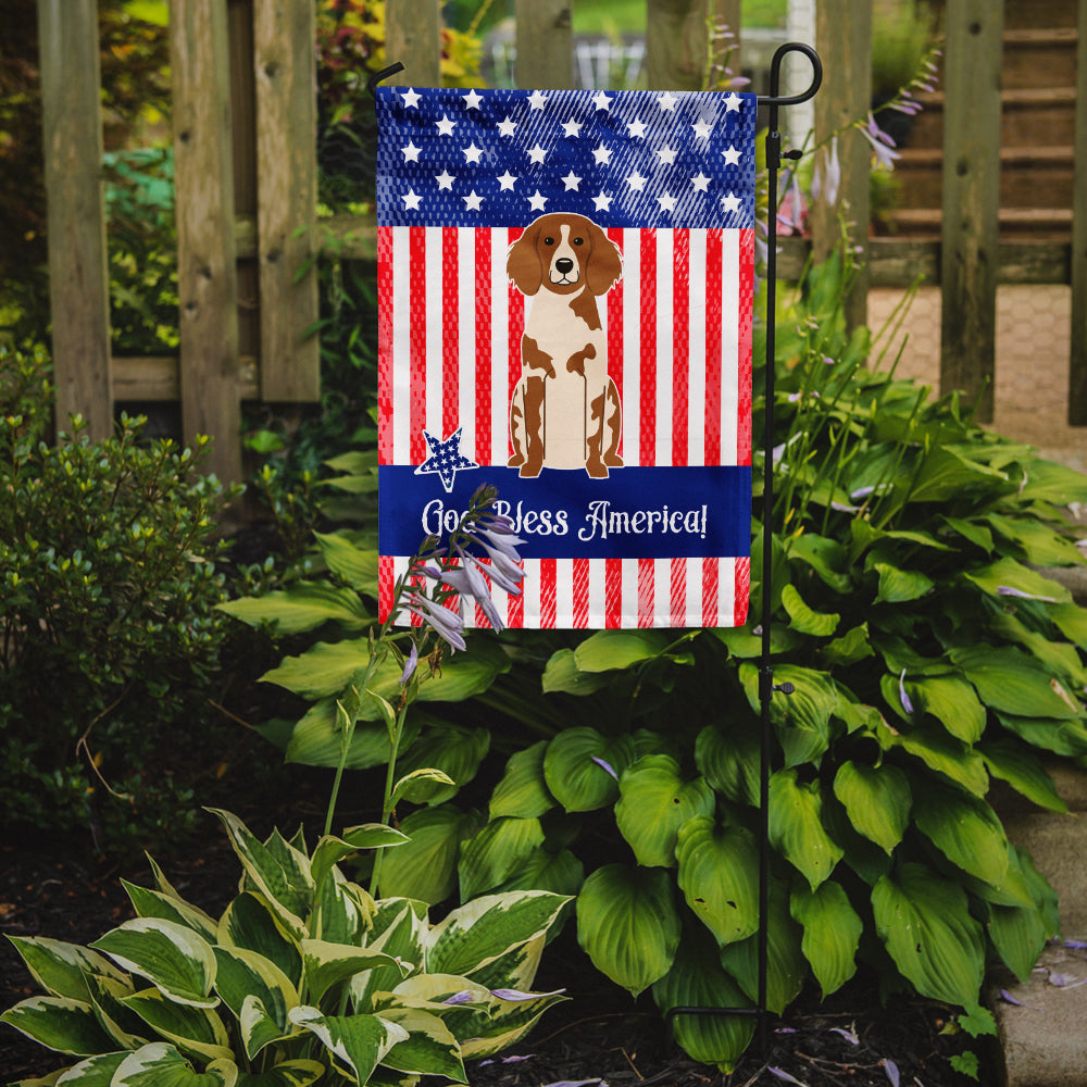 Patriotic USA Brittany Spaniel Garden Flag Mailbox Decorative Yard Banner Outside Patio Artwork for Flower Beds, Garden Size, Multicolor