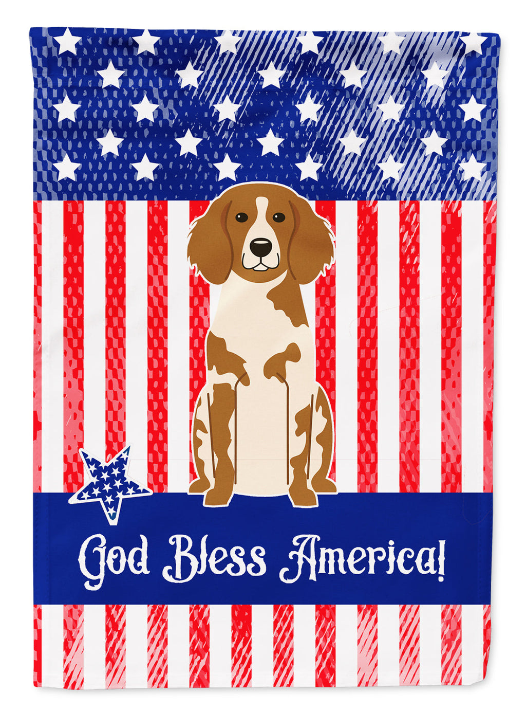 Patriotic USA Brittany Spaniel Garden Flag Mailbox Decorative Yard Banner Outside Patio Artwork for Flower Beds, Garden Size, Multicolor