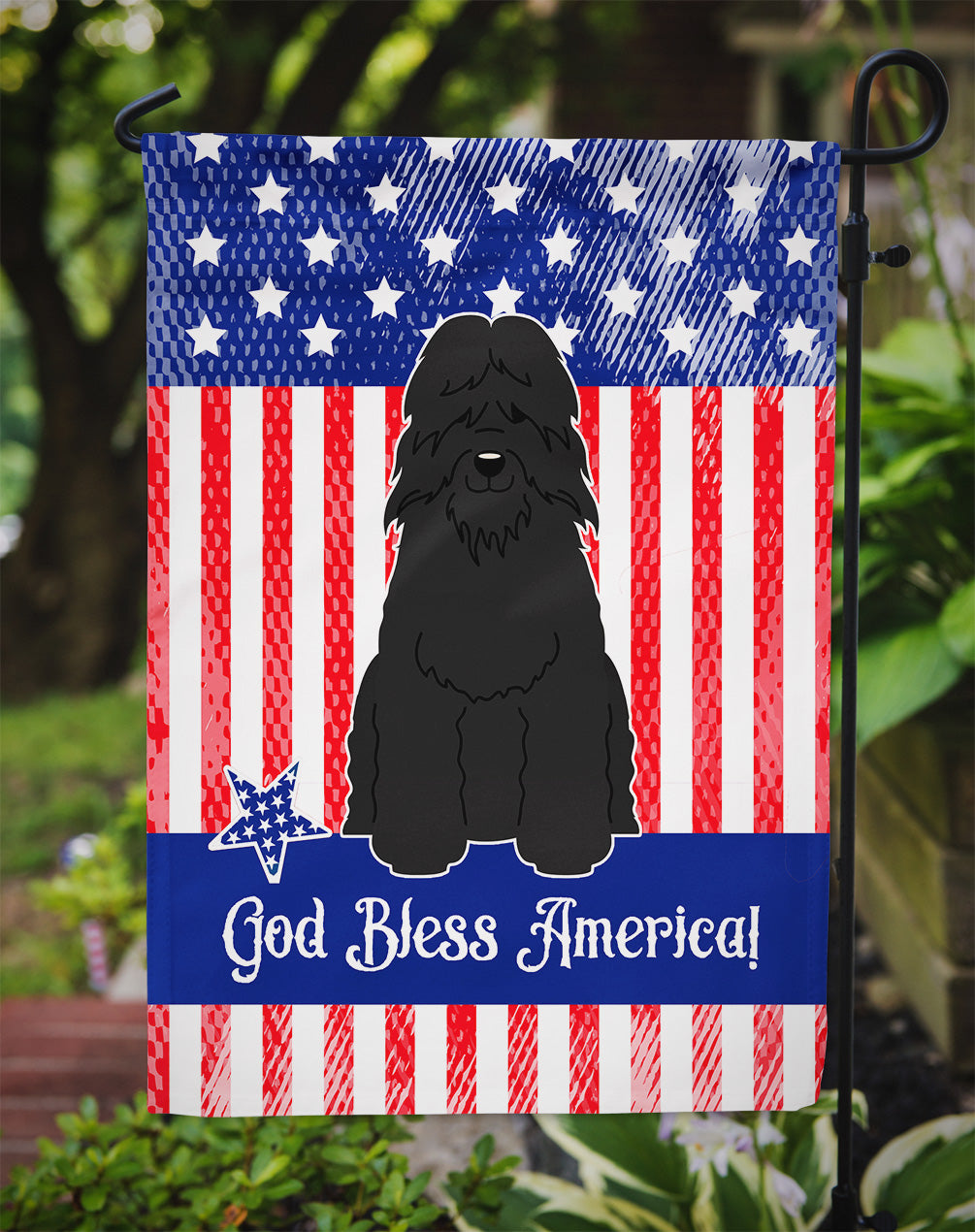 Patriotic USA Bouvier des Flandres Garden Flag Mailbox Decorative Yard Banner Outside Patio Artwork for Flower Beds, Garden Size, Multicolor