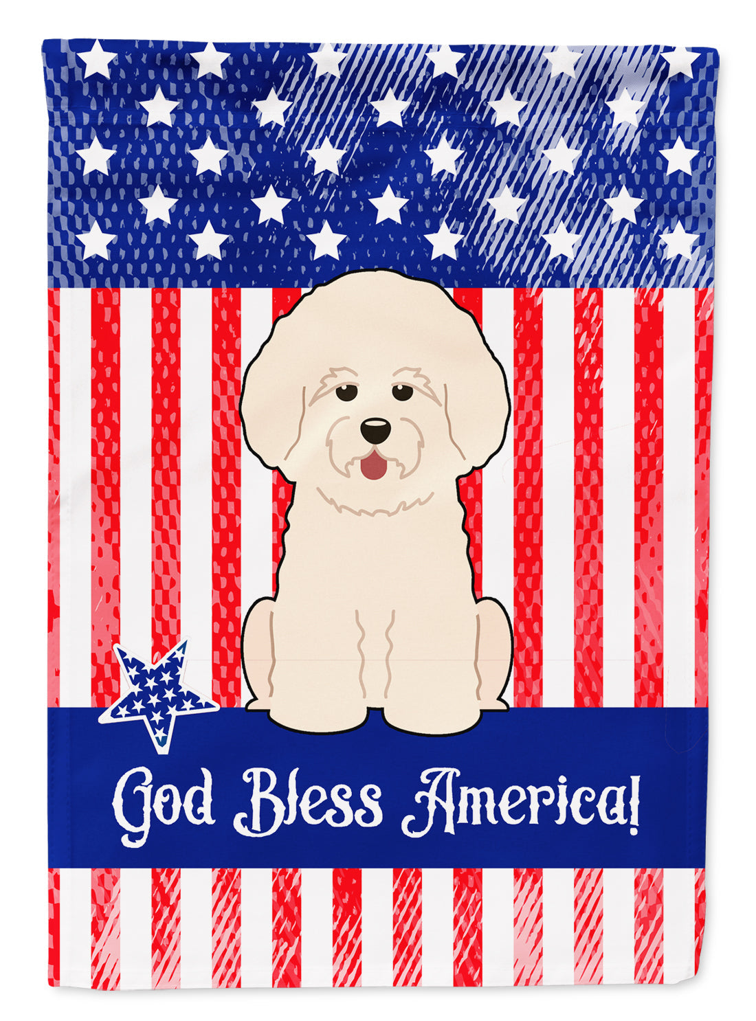 Patriotic USA Bichon Frise Garden Flag Mailbox Decorative Yard Banner Outside Patio Artwork for Flower Beds, Garden Size, Multicolor
