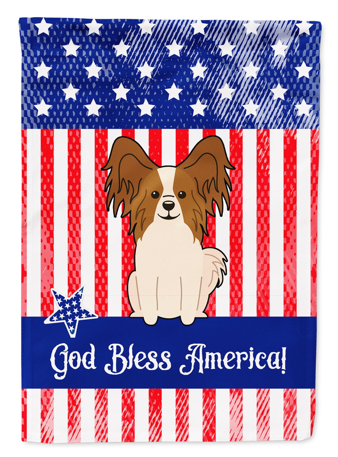 Patriotic USA Papillon Red White Garden Flag Mailbox Decorative Yard Banner Outside Patio Artwork for Flower Beds, Garden Size, Multicolor