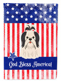 Patriotic USA Shih Tzu Black White Garden Flag Mailbox Decorative Yard Banner Outside Patio Artwork for Flower Beds, Garden Size, Multicolor