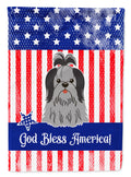 Patriotic USA Shih Tzu Black Silver Garden Flag Mailbox Decorative Yard Banner Outside Patio Artwork for Flower Beds, Garden Size, Multicolor