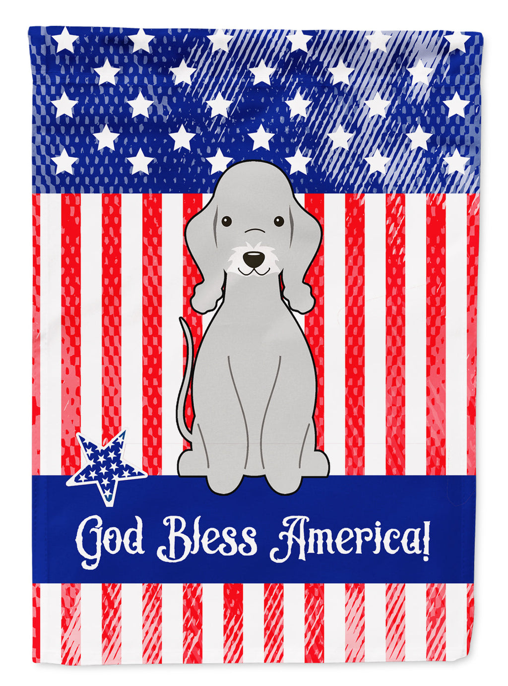 Patriotic USA Bedlington Terrier Blue Garden Flag Mailbox Decorative Yard Banner Outside Patio Artwork for Flower Beds, Garden Size, Multicolor
