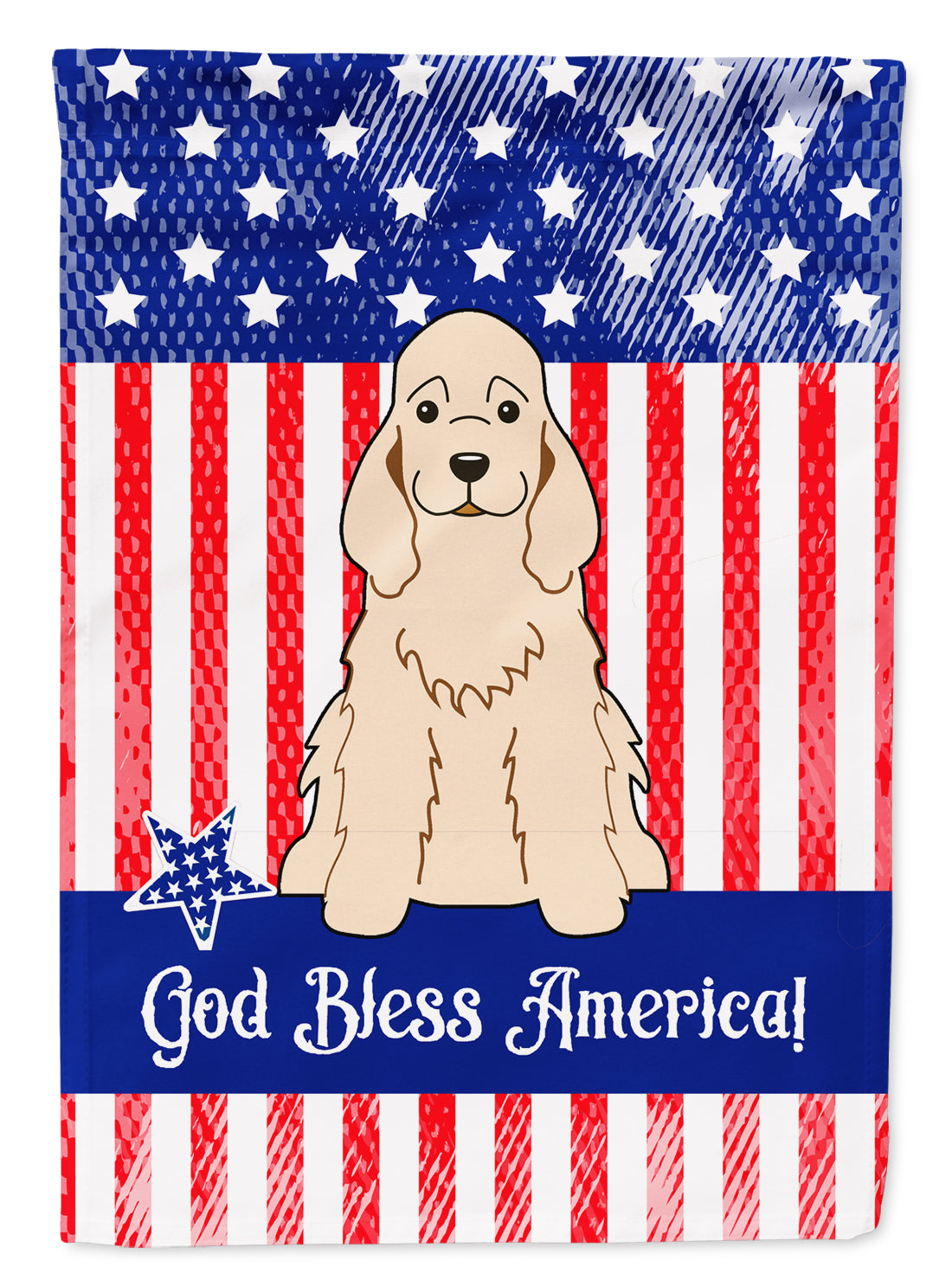 Patriotic USA Cocker Spaniel Buff Garden Flag Mailbox Decorative Yard Banner Outside Patio Artwork for Flower Beds, Garden Size, Multicolor