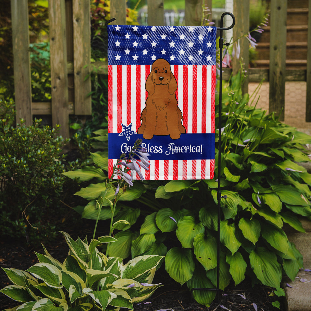 Patriotic USA Cocker Spaniel Red Garden Flag Mailbox Decorative Yard Banner Outside Patio Artwork for Flower Beds, Garden Size, Multicolor