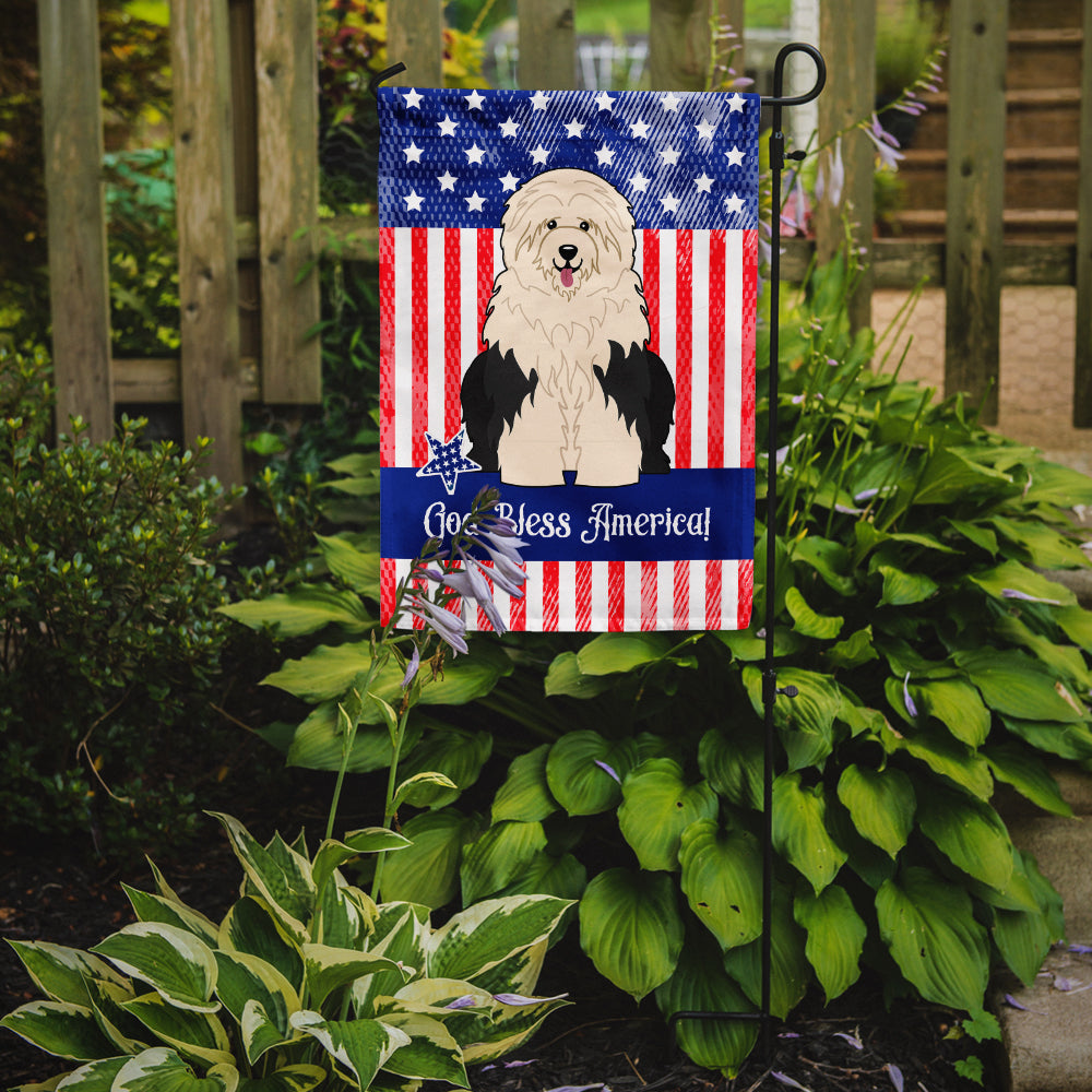 Patriotic USA Old English Sheepdog Garden Flag Mailbox Decorative Yard Banner Outside Patio Artwork for Flower Beds, Garden Size, Multicolor
