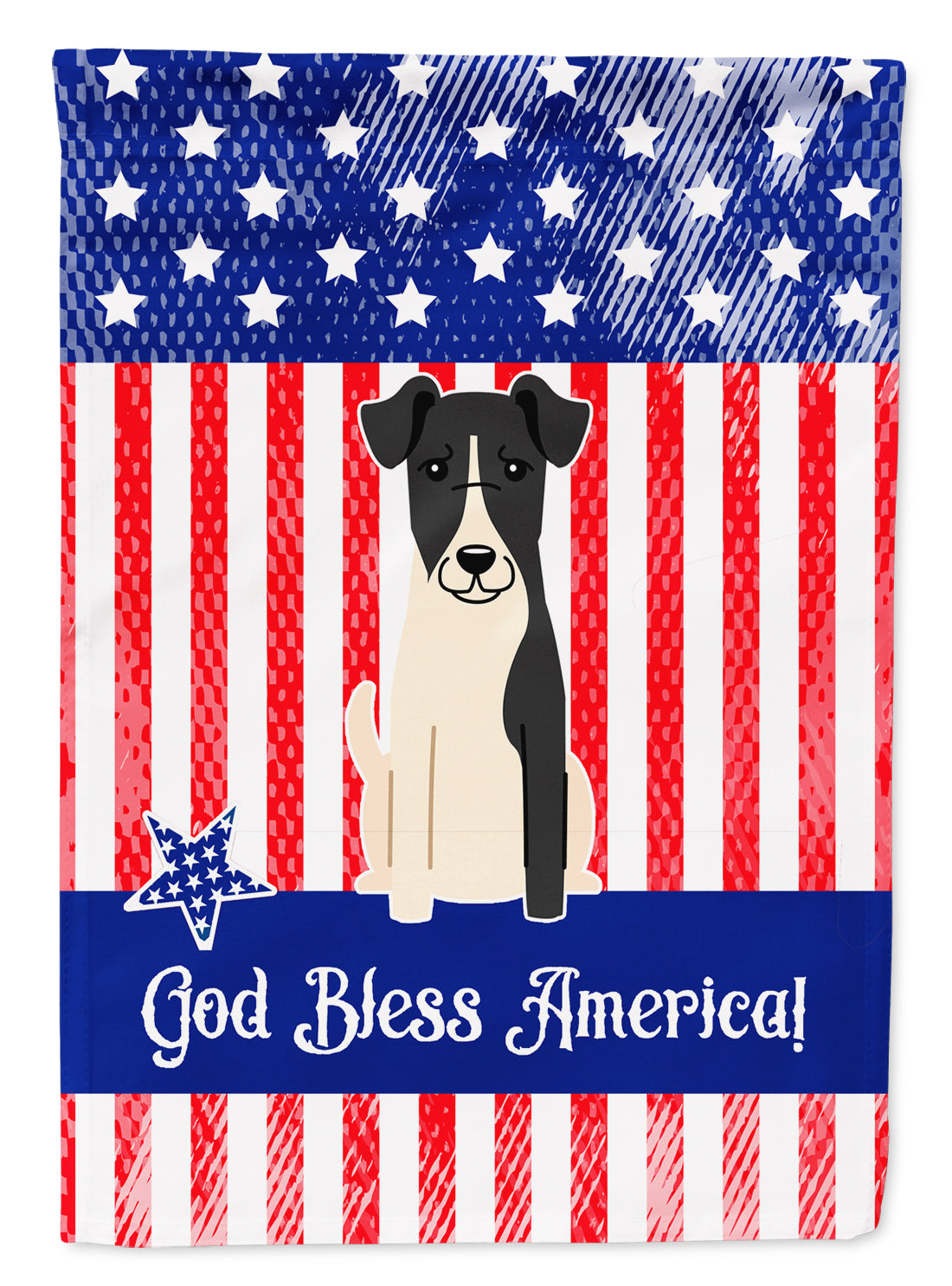 Patriotic USA Smooth Fox Terrier Garden Flag Mailbox Decorative Yard Banner Outside Patio Artwork for Flower Beds, Garden Size, Multicolor