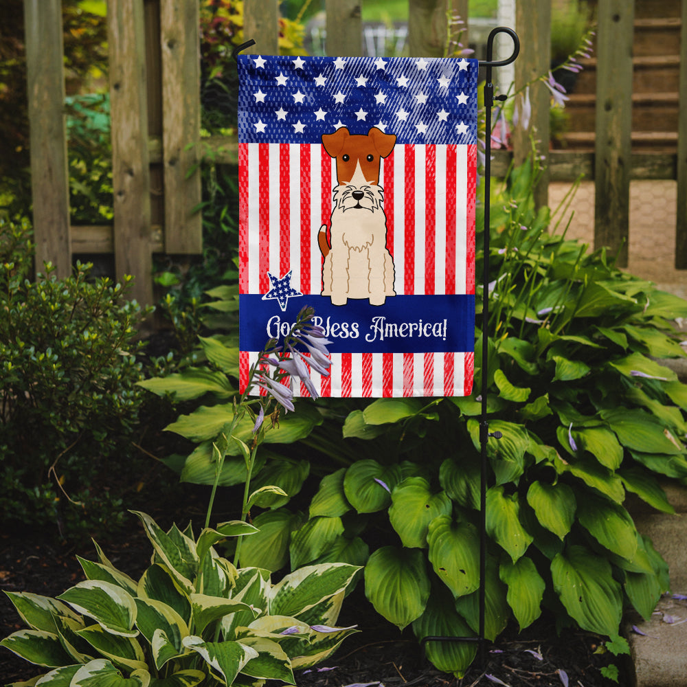 Patriotic USA Wire Fox Terrier Garden Flag Mailbox Decorative Yard Banner Outside Patio Artwork for Flower Beds, Garden Size, Multicolor