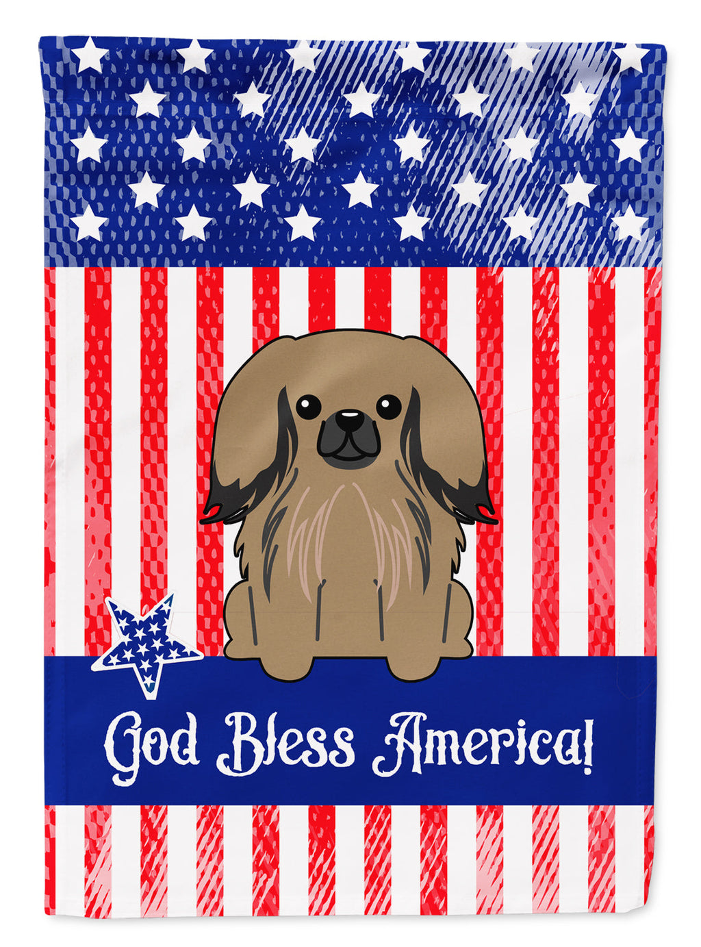 Patriotic USA Pekingese Tan Garden Flag Mailbox Decorative Yard Banner Outside Patio Artwork for Flower Beds, Garden Size, Multicolor