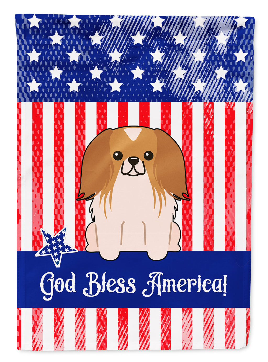 Patriotic USA Pekingese Red White Garden Flag Mailbox Decorative Yard Banner Outside Patio Artwork for Flower Beds, Garden Size, Multicolor