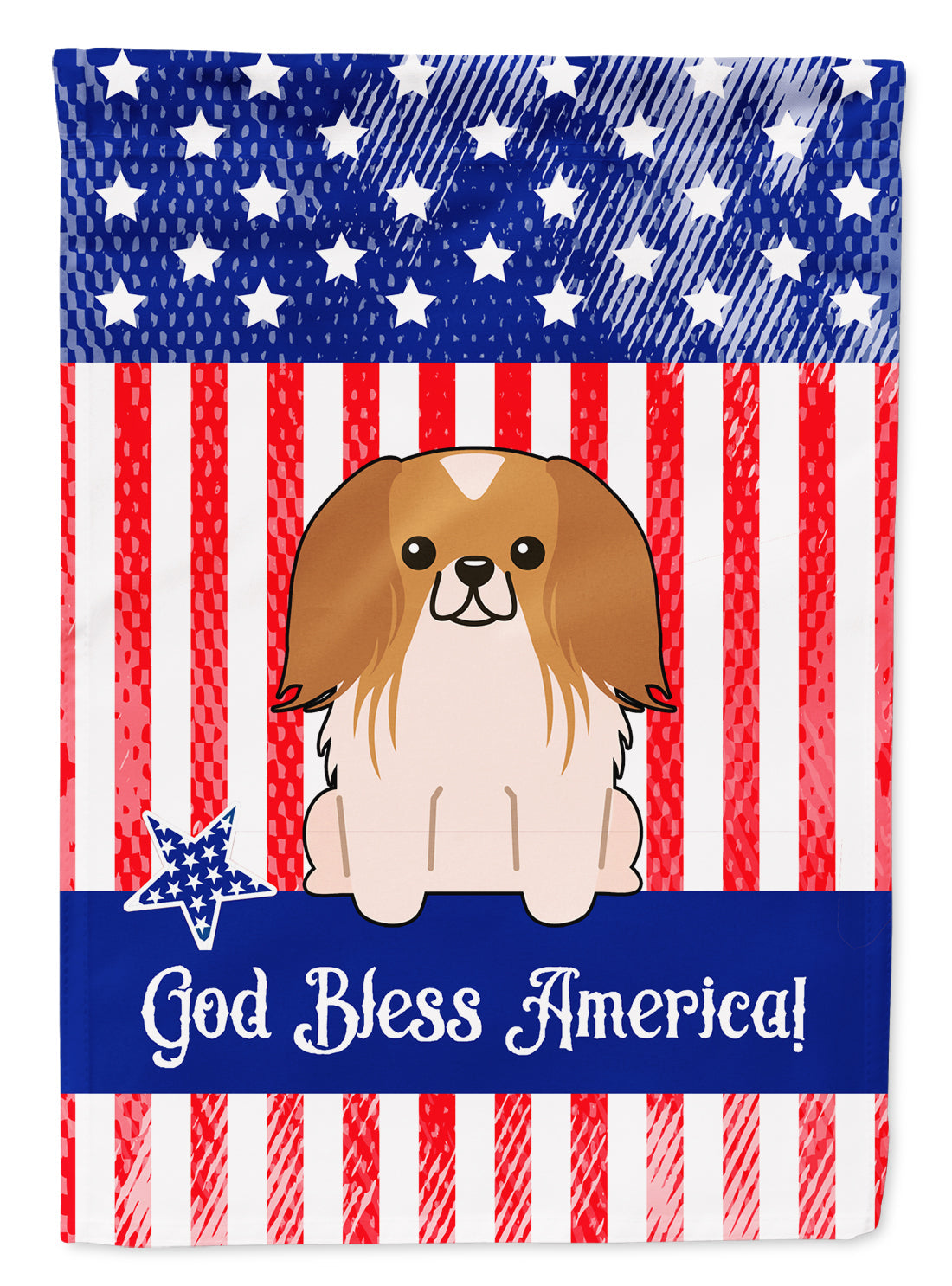 Patriotic USA Pekingese Red White Garden Flag Mailbox Decorative Yard Banner Outside Patio Artwork for Flower Beds, Garden Size, Multicolor