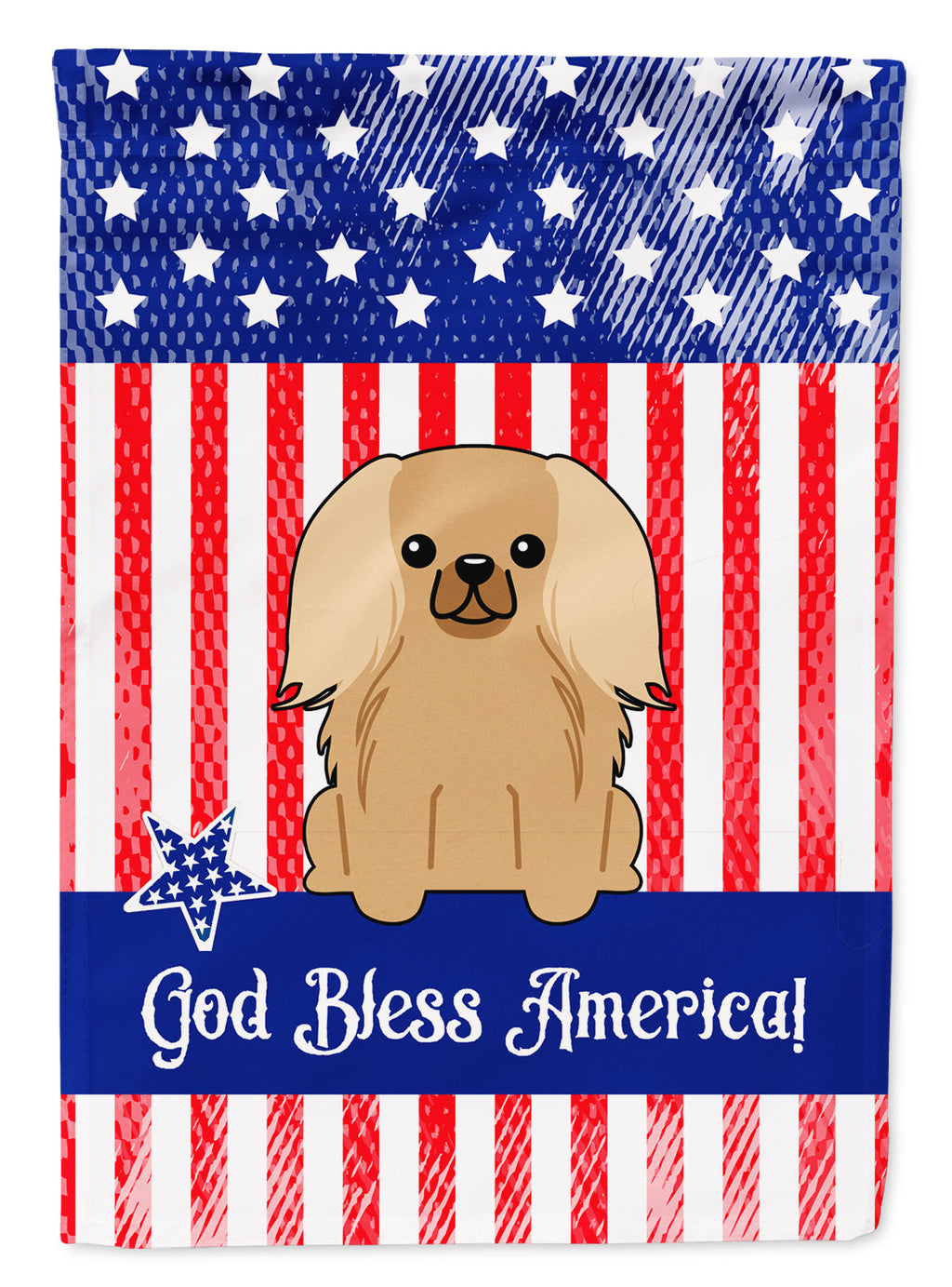 Patriotic USA Pekingese Fawn Sable Garden Flag Mailbox Decorative Yard Banner Outside Patio Artwork for Flower Beds, Garden Size, Multicolor