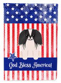Patriotic USA Pekingese Black White Garden Flag Mailbox Decorative Yard Banner Outside Patio Artwork for Flower Beds, Garden Size, Multicolor