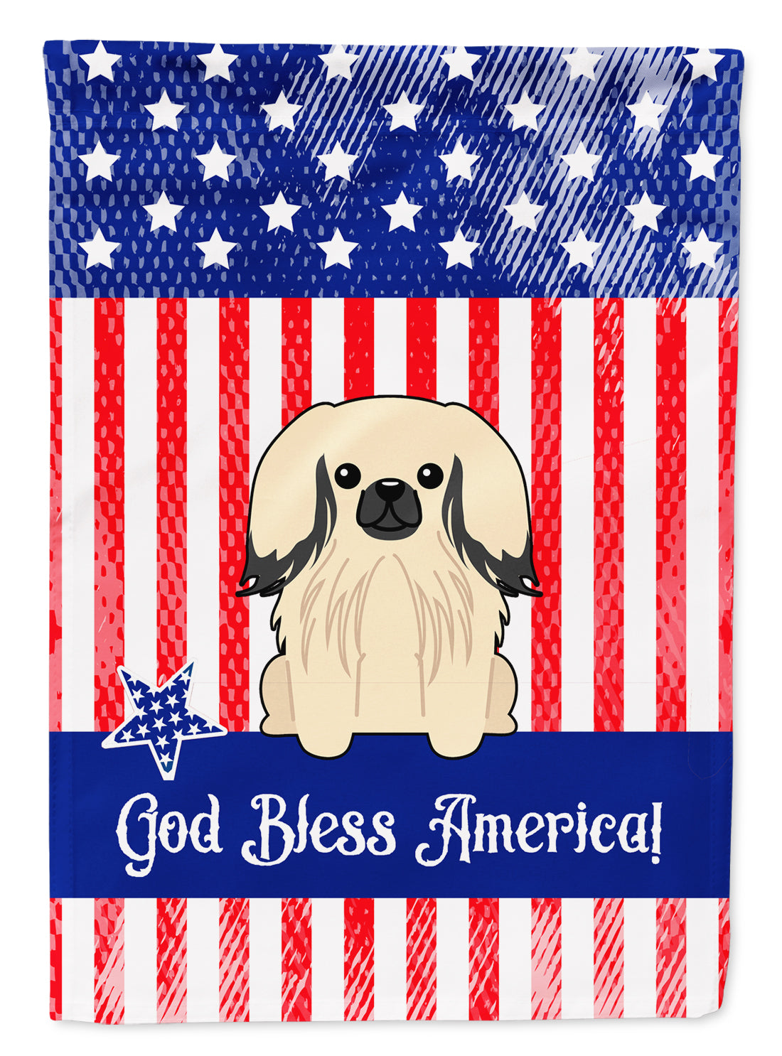 Patriotic USA Pekingese Cream Garden Flag Mailbox Decorative Yard Banner Outside Patio Artwork for Flower Beds, Garden Size, Multicolor