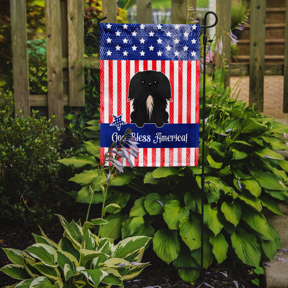 Patriotic USA Pekingese Black Garden Flag Mailbox Decorative Yard Banner Outside Patio Artwork for Flower Beds, Garden Size, Multicolor