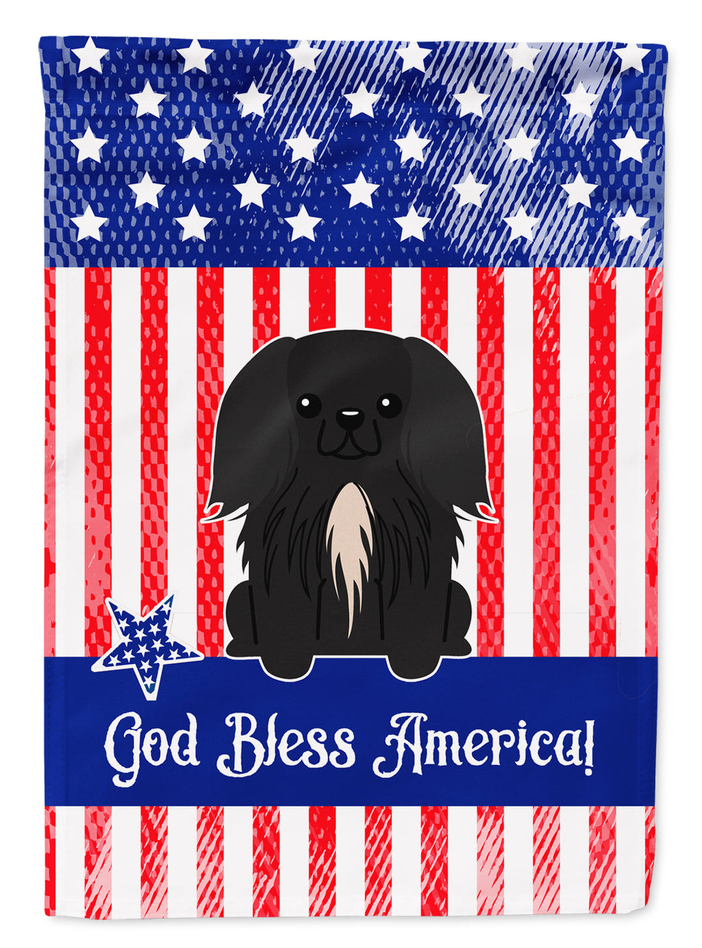 Patriotic USA Pekingese Black Garden Flag Mailbox Decorative Yard Banner Outside Patio Artwork for Flower Beds, Garden Size, Multicolor