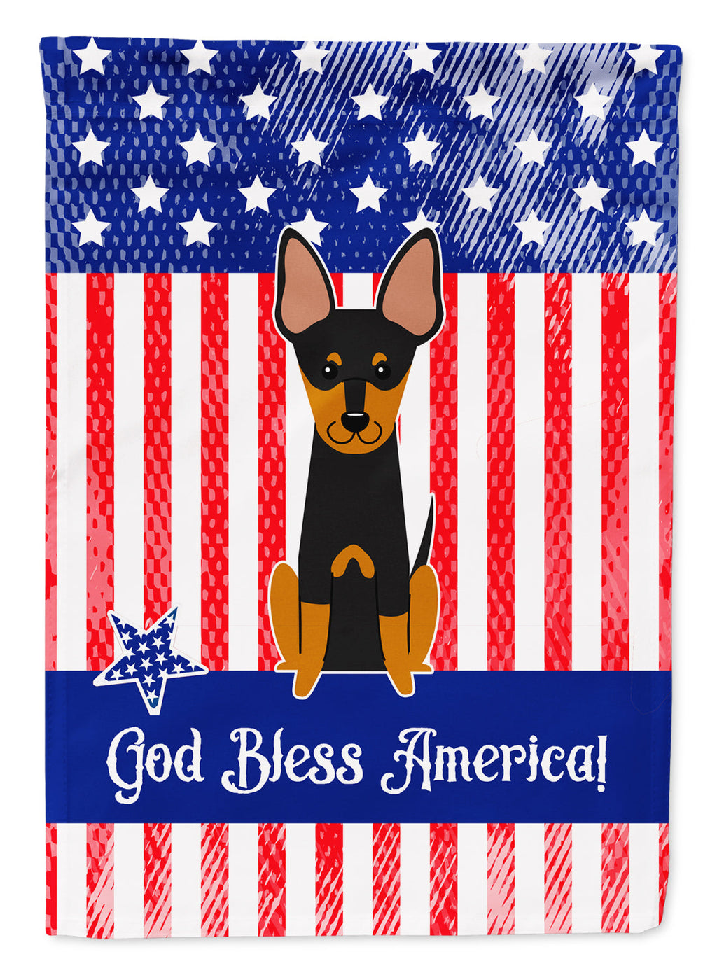 Patriotic USA English Toy Terrier Garden Flag Mailbox Decorative Yard Banner Outside Patio Artwork for Flower Beds, Garden Size, Multicolor