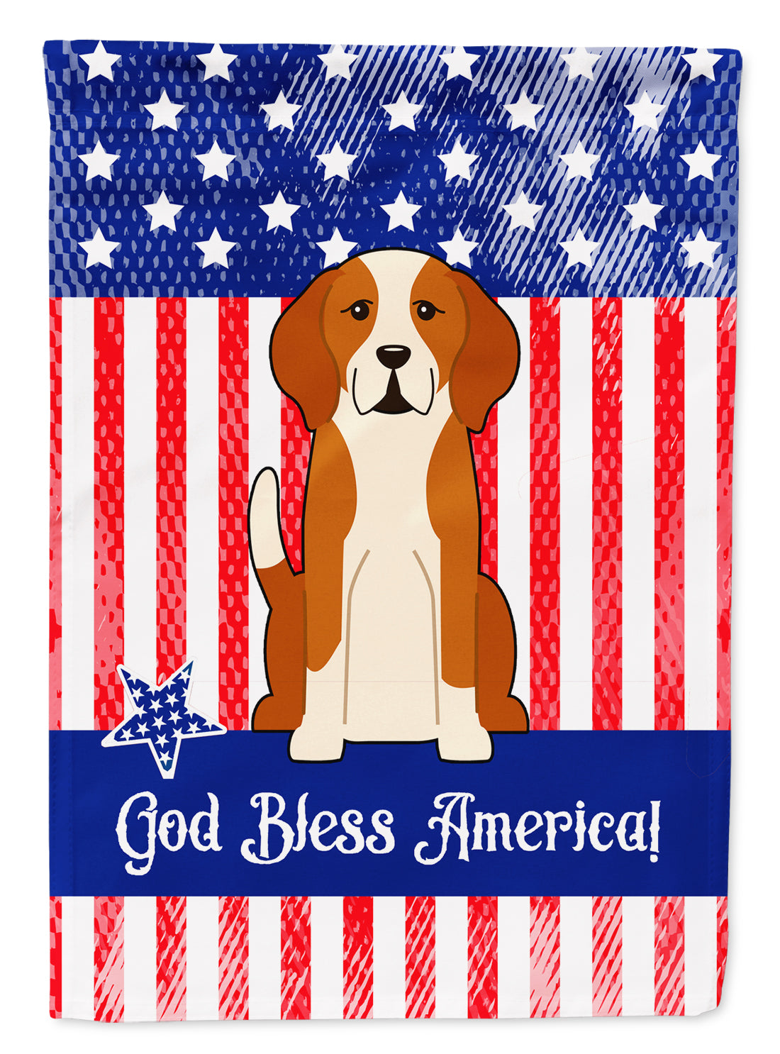 Patriotic USA English Foxhound Garden Flag Mailbox Decorative Yard Banner Outside Patio Artwork for Flower Beds, Garden Size, Multicolor
