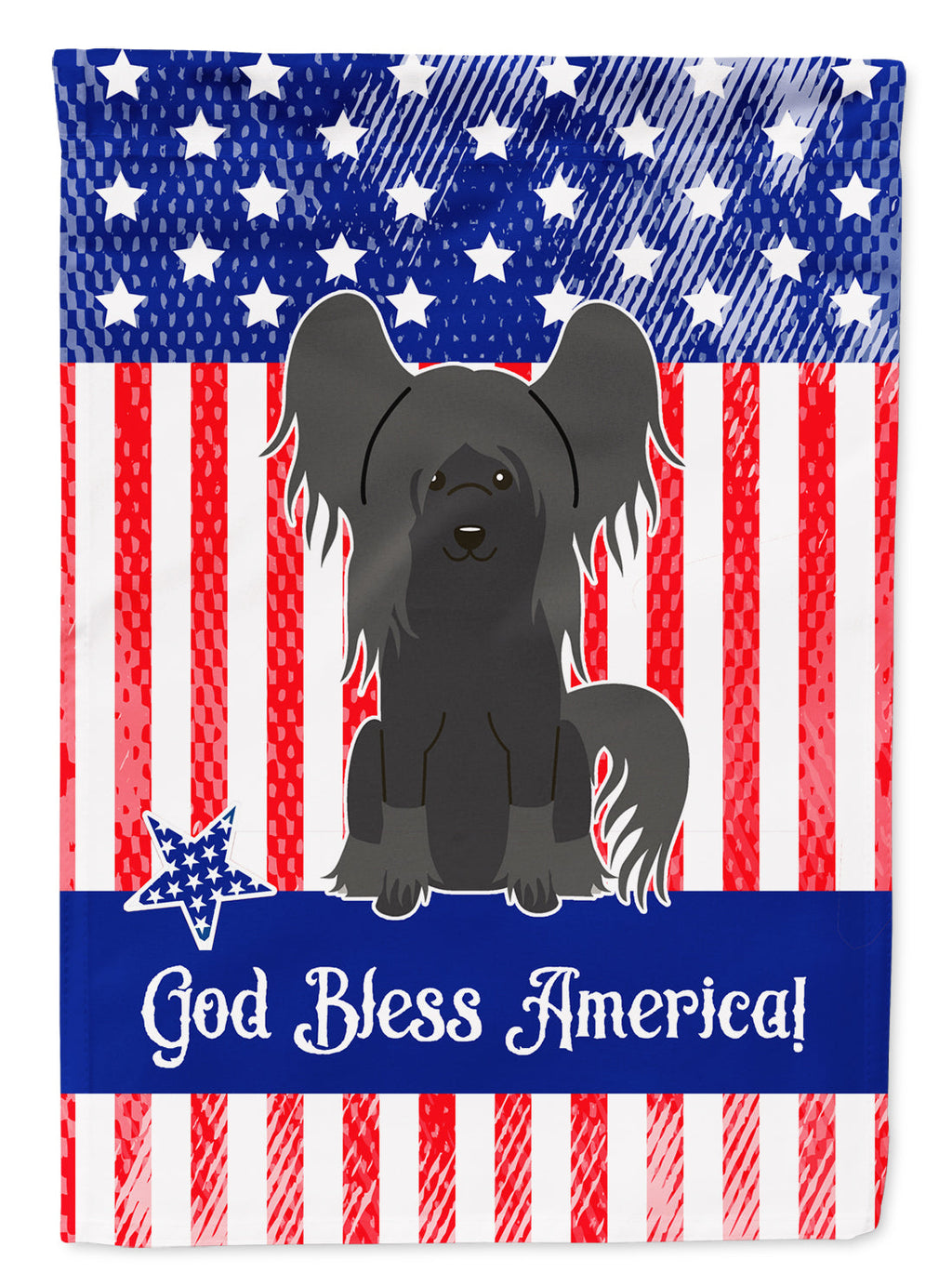 Patriotic USA Chinese Crested Black Garden Flag Mailbox Decorative Yard Banner Outside Patio Artwork for Flower Beds, Garden Size, Multicolor