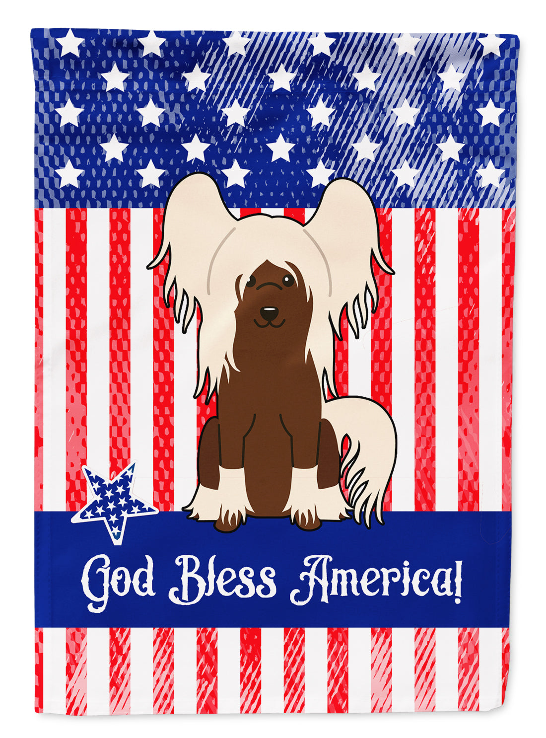 Patriotic USA Chinese Crested Cream Garden Flag Mailbox Decorative Yard Banner Outside Patio Artwork for Flower Beds, Garden Size, Multicolor