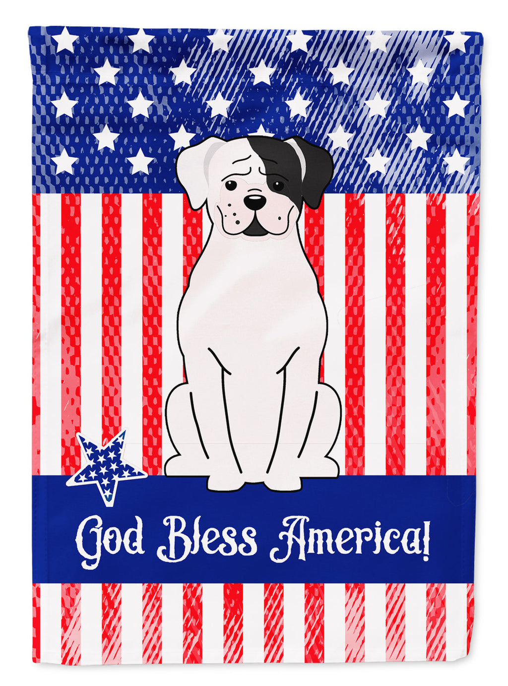Patriotic USA White Boxer Cooper Garden Flag Mailbox Decorative Yard Banner Outside Patio Artwork for Flower Beds, Garden Size, Multicolor