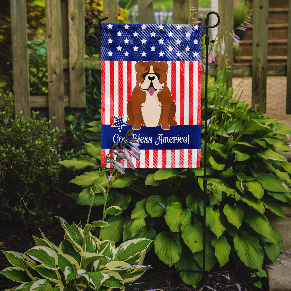 Patriotic USA English Bulldog Red White Garden Flag Mailbox Decorative Yard Banner Outside Patio Artwork for Flower Beds, Garden Size, Multicolor