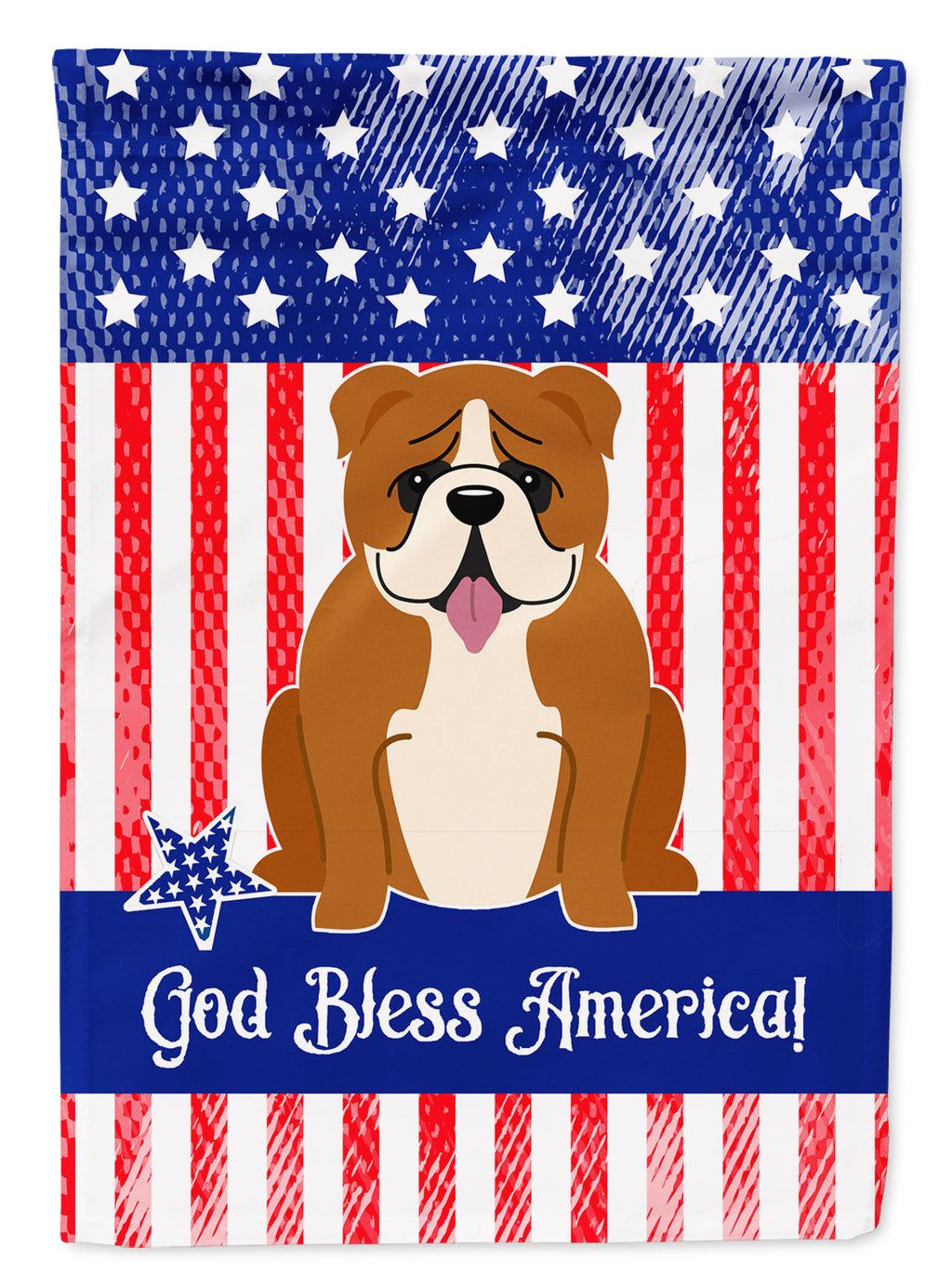 Patriotic USA English Bulldog Red White Garden Flag Mailbox Decorative Yard Banner Outside Patio Artwork for Flower Beds, Garden Size, Multicolor