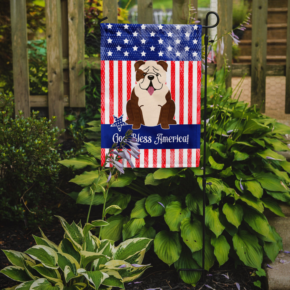 Patriotic USA English Bulldog Brindle White Garden Flag Mailbox Decorative Yard Banner Outside Patio Artwork for Flower Beds, Garden Size, Multicolor