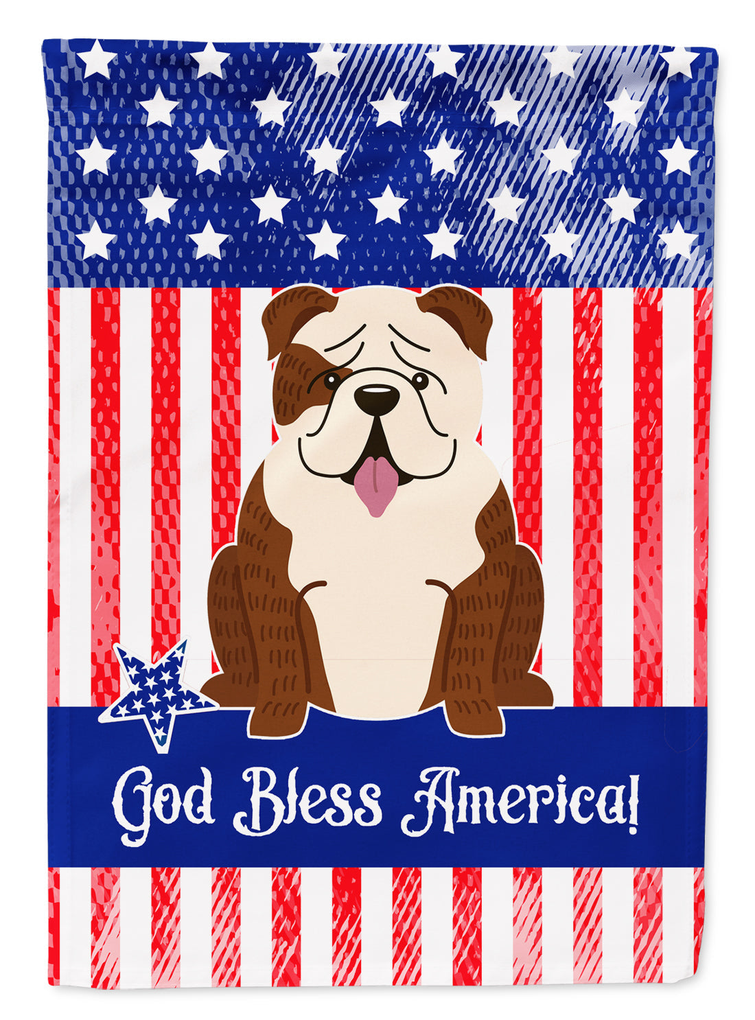Patriotic USA English Bulldog Brindle White Garden Flag Mailbox Decorative Yard Banner Outside Patio Artwork for Flower Beds, Garden Size, Multicolor